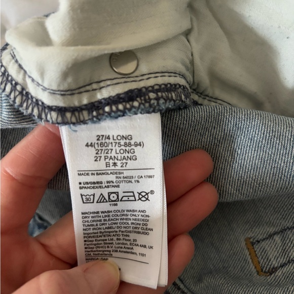 Gap '90s Loose High Rise Distressed Relaxed Straight Leg Jeans Light Wash US 26 - Picture 5 of 6